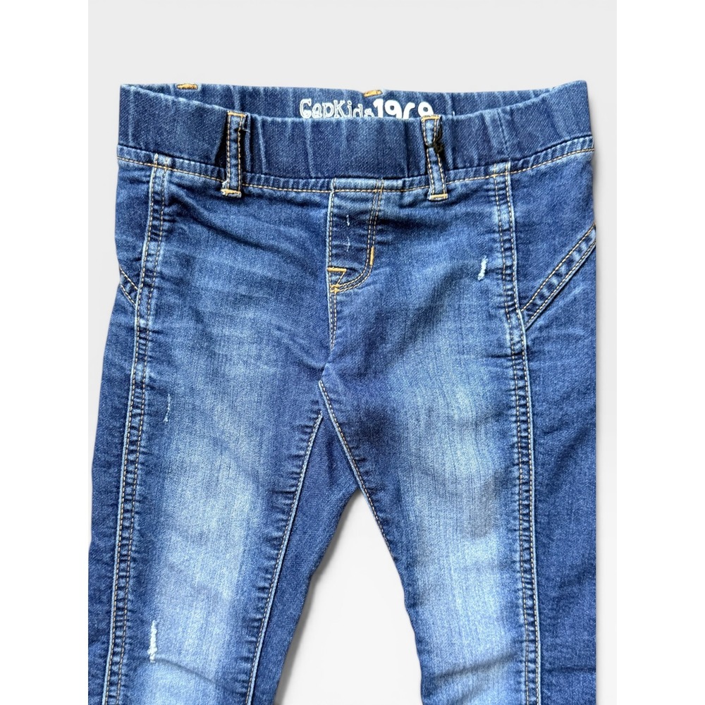 Gap Kids 1969 Blue Denim Leggings Jeggings Size 6 Regular Distressed Pull On‎ - Picture 2 of 4
